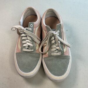Vans Pink and Gray Sneakers size 8